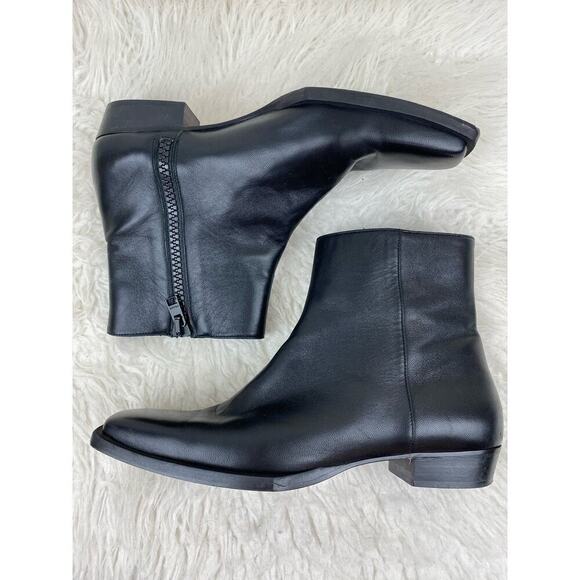 Frame Le Maddox Women's 38 EU 7.5 US Black Leather Square Toe Ankle Booties - Picture 10 of 13